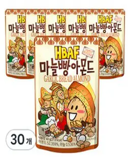 HBAF 마늘빵 아몬드, 40g, 30개